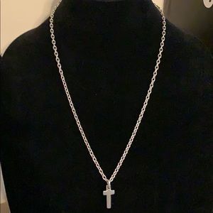 Fossil stainless steel cross pendant necklace